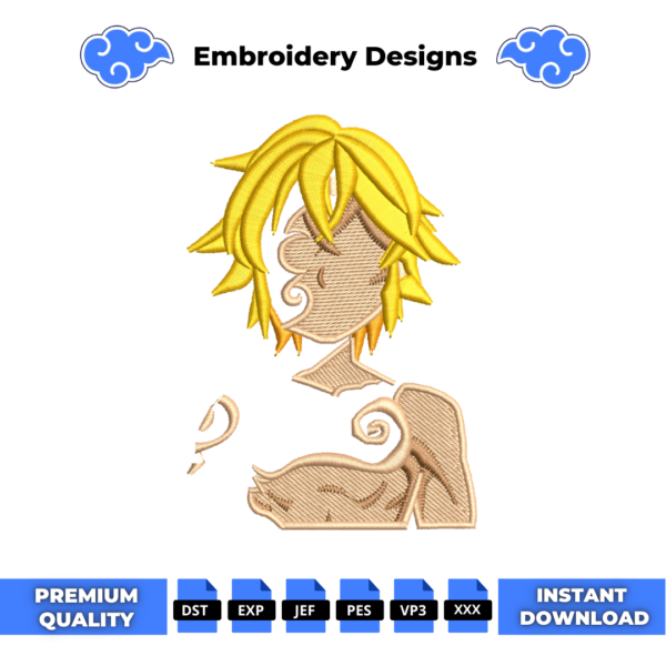 Meliodas Embroidery Design