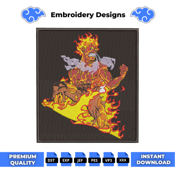 Might Guy Embroidery Design