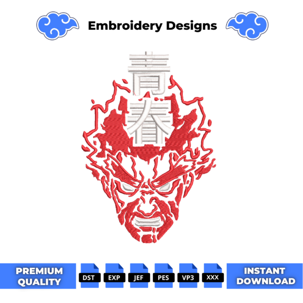 Might Guy Naruto Embroidery Design