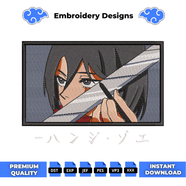 Mikasa Anime Embroidery Design