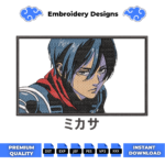 Mikasa Boxed Anime Embroidery Design