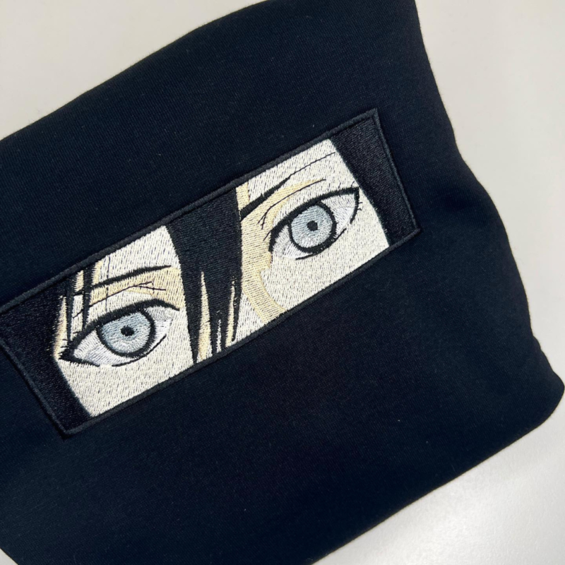 Mikasa Eyes Embroidery Design stitched by a customer
