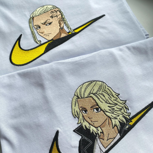 Mikey Swoosh Tokyo Revengers Embroidery Design stitched by a customer