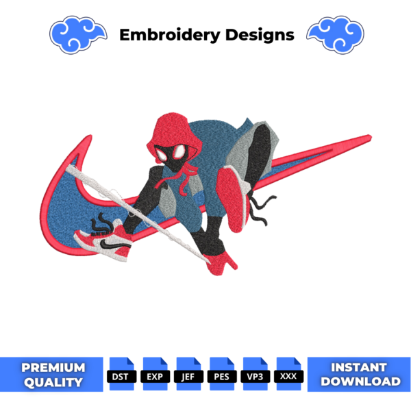 Miles Morales Swoosh Embroidery Design