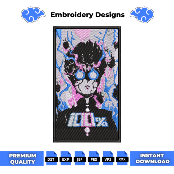 Mob Psycho Embroidery Design