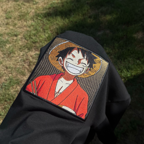 Monkey D Luffy Anime Embroidery Design stitched by a customer