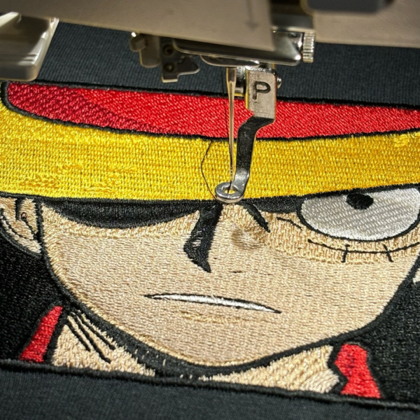 Monkey D Luffy Embroidery Design stitched by a customer
