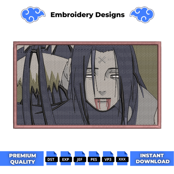 Naruto and Neji Embroidery Design