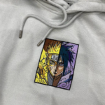 Naruto and Sasuke Face Embroidery Design stitched by a customer
