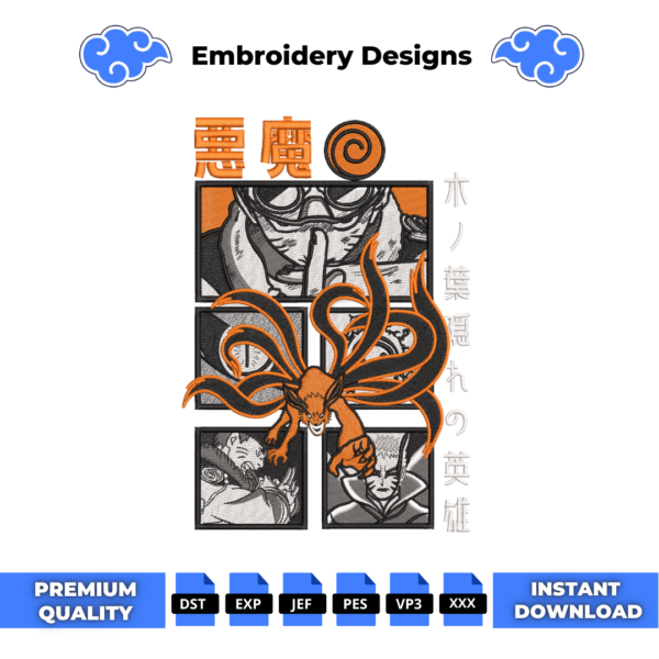 Naruto Cover Embroidery Design