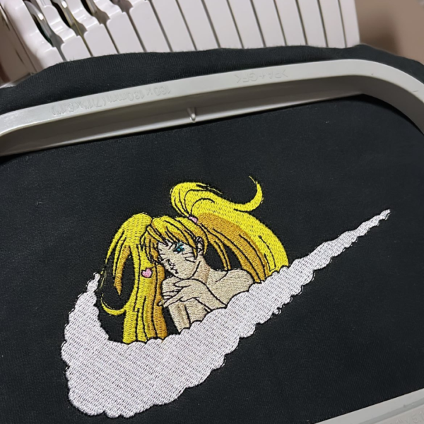 Naruto Sexy Jutsu Embroidery Design stitched by a customer