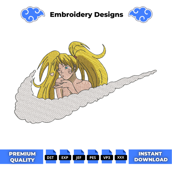Naruto Sexy Jutsu Embroidery Design