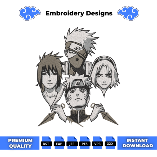 Naruto Team Embroidery Design