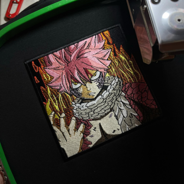 Natsu Dragion Embroidery Design stitched by a customer