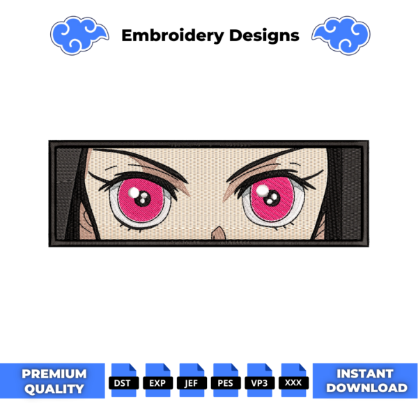 Nezuko Eyes Anime Embroidery Design