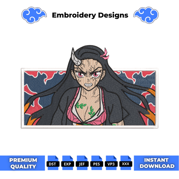 Nezuko Kamado Embroidery Design