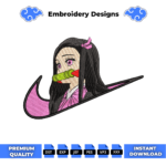 Nezuko Swoosh Embroidery Design