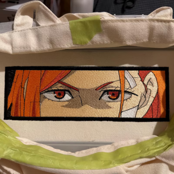 Nobara Eyes Embroidery Design stitched by a customer