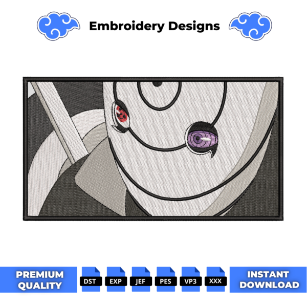 Obito Anime Embroidery Design