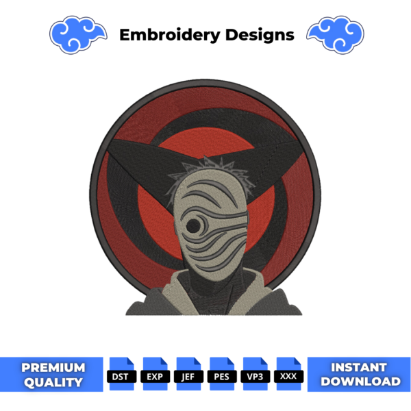 Obito Sharingan Circle Embroidery Design