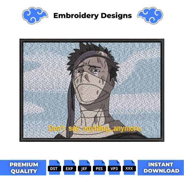 Obito Uchiha Anime Embroidery Design