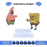 Patrick and SpongeBob Embroidery Design