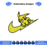 Pikachu Swoosh Embroidery Design