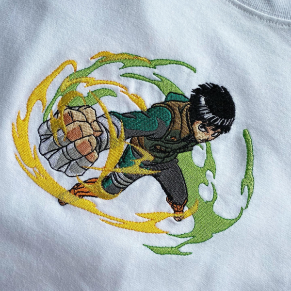 Rock Lee and Logo Embroidery Design stitched by a customer