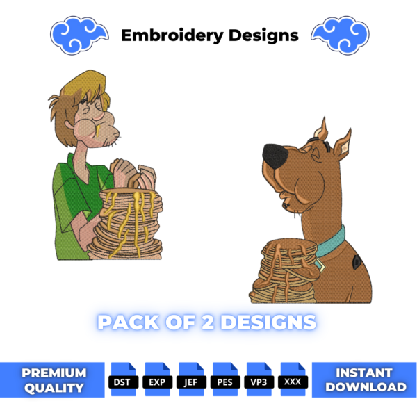 Shaggy and Scooby Doo Embroidery Design