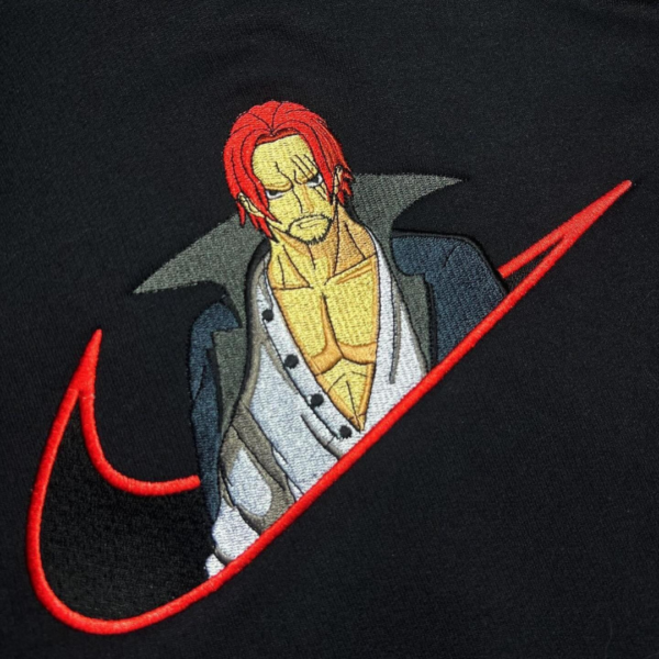 Shanks Swoosh Embroidery Design stitched by a customer