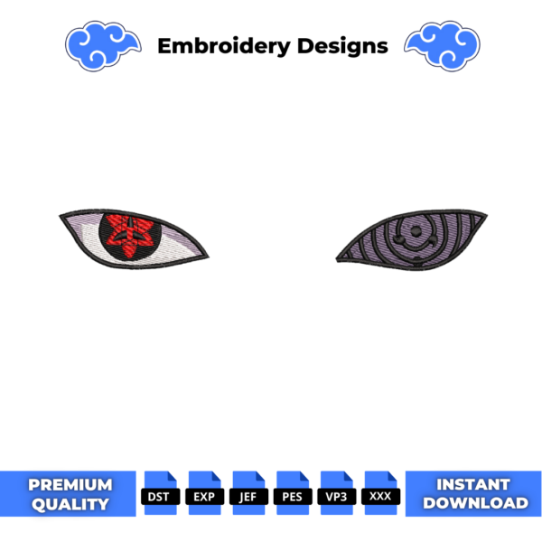 Sharingan Eyes Full Embroidery Design