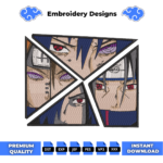Sharingan Users Embroidery Design