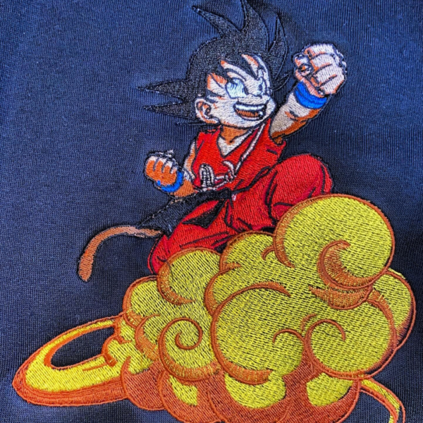 Son Goku and Logo Embroidery Design stitched by a customer