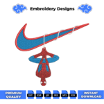 Spider Man Swoosh Embroidery Design