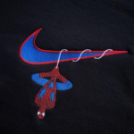 Spider Man Swoosh Embroidery Design stitched by a customer