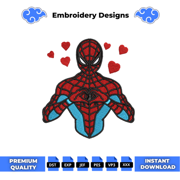 Spiderman Love Embroidery Design