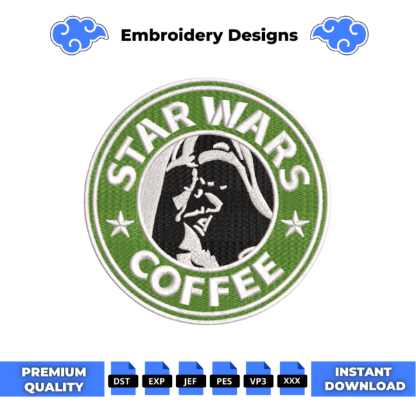 Star Wars Coffee Embroidery Design