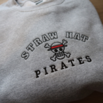 Straw Hat Pirates College Embroidery Design stitched by a customer
