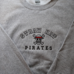 Straw Hat Pirates College Embroidery Design stitched by a customer