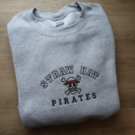Straw Hat Pirates College Embroidery Design stitched by a customer