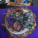 Tanjiro Attack Embroidery Design stitched by a customer