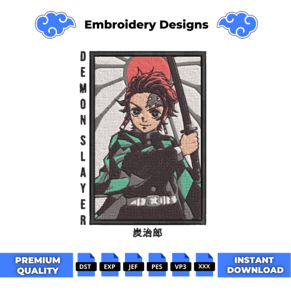 Tanjiro Demon Slayer Boxed Embroidery Design