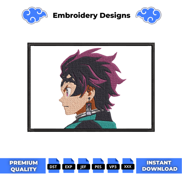 Tanjiro Kamado Anime Embroidery Design