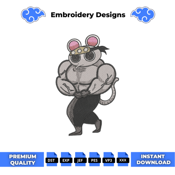Tengen Mouse Muscle Embroidery Design
