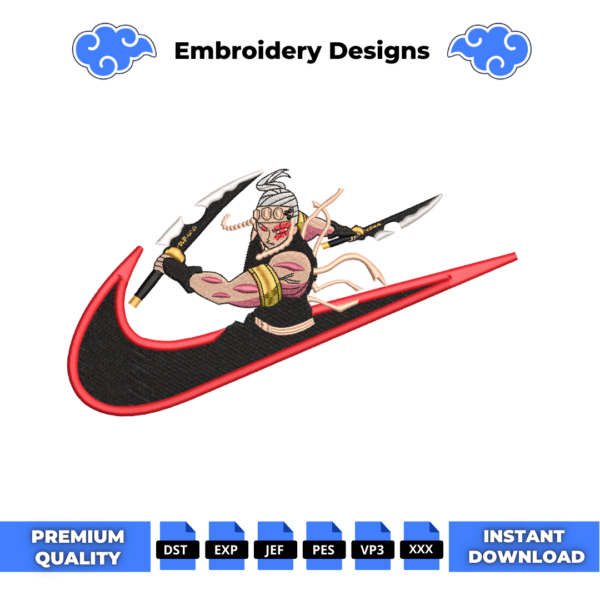 Tengen Swoosh Embroidery Design