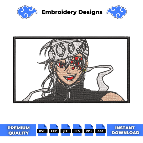 Tengen Uzui Boxed Anime Embroidery Design