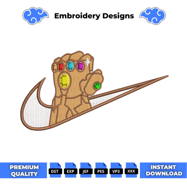 Thanos Infinity Gauntlet Embroidery Design