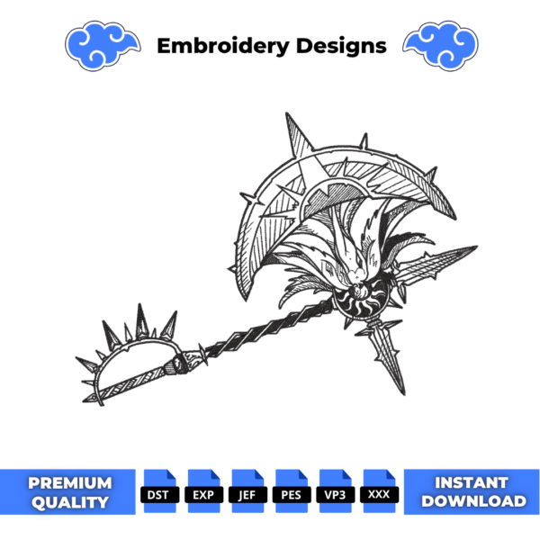 The Divine Axe Rhitta Escanor Embroidery Design