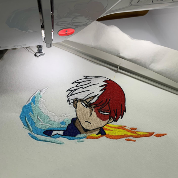 Todoroki Embroidery Design stitched by a customer