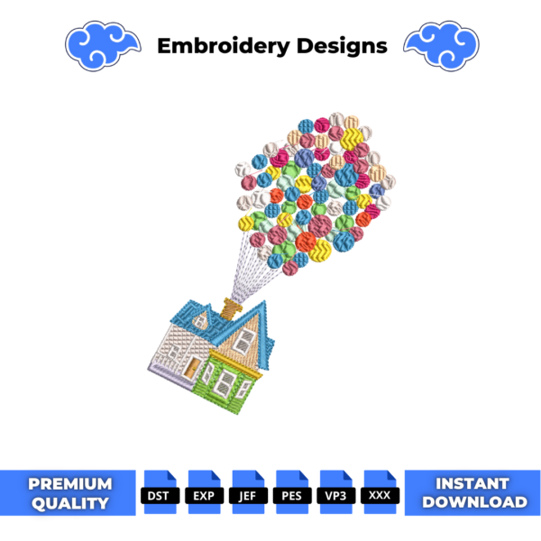 Up House Embroidery Design